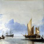 欧洲12-19世纪油画五_DUBBELS, Hendrik Jakobsz - A Dutch Yacht and Other Vessels Becalmed near the Shore